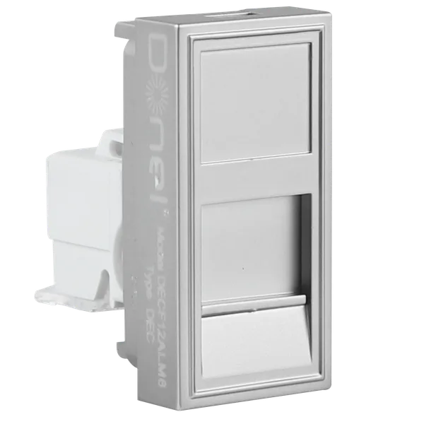 Donel Розетка DEC RJ45 UTP кат.6, 1мод., алюм. матовая (22.5х45мм) — фото 2
