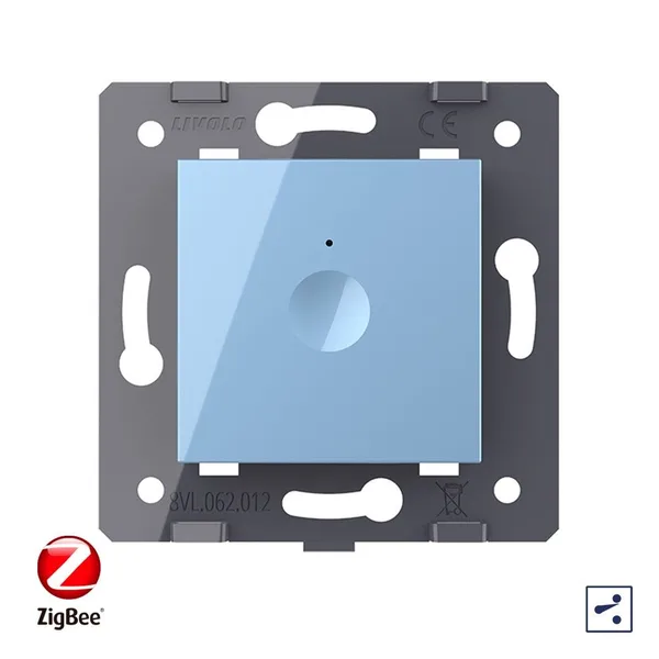 Одноклавишный проходной сенсорный выключатель ZigBee Module, цвет синий (механизм) Livolo — фото 2
