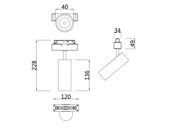 Светильник трековый 7Вт 4000K Черный IP20 Focus LED TR019-2-7W4K-B Technical Maytoni — фото 6