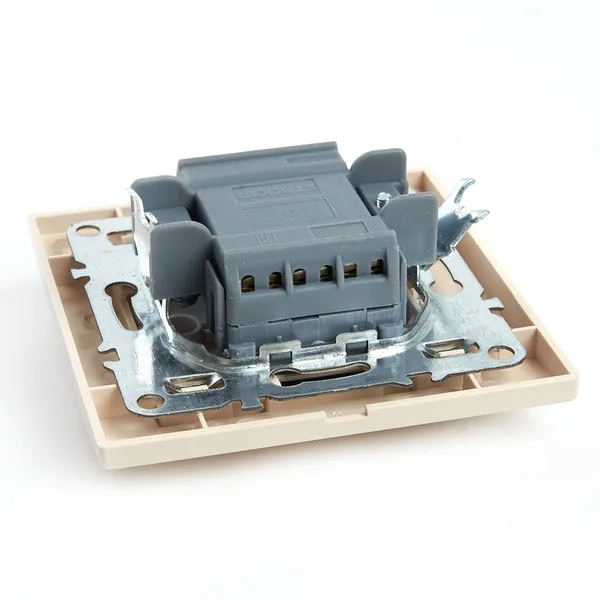 Переключатель 2-клавишный STEKKER PSW10-9008-02, 250В, 10А, серия Эрна, слоновая кость — фото 4