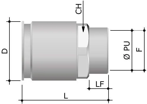 Муфта труба-коробка д.20мм, IP66/IP67, М20х1,5, внутренняя резьба, нержавеющая сталь AISI 316L DKC — фото 2