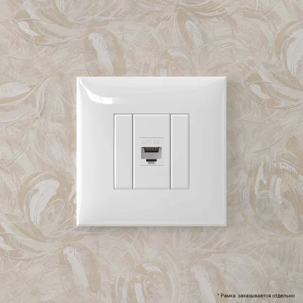 Компьютерная розетка RJ-45 без шторки в стену, кат.6А одинарная, "Avanti", "Белое облако" DKC — фото 5