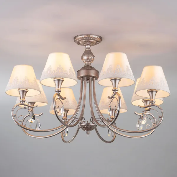 Классическая люстра с абажурами 8*E14 40Вт серебряный IP20 Incanto (60069/8 серебро) Eurosvet — фото 4