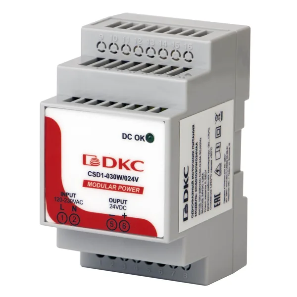 Источник питания "MODULAR POWER", однофазный, 30Вт, 4-2А, 12(5-15)В DKC