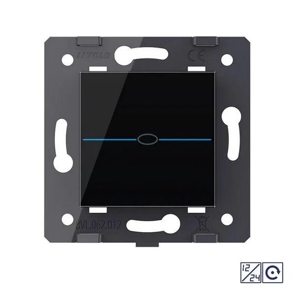 Одноклавишная сенсорная кнопка Quadro 12/24В, цвет черный (механизм) Livolo — фото 2