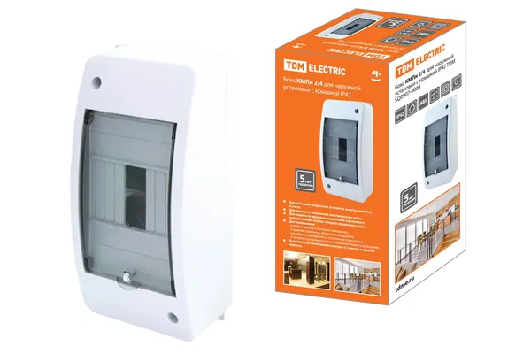 Бокс КМПн 2/4 для наруж. уст. с крышкой IP42 TDM
