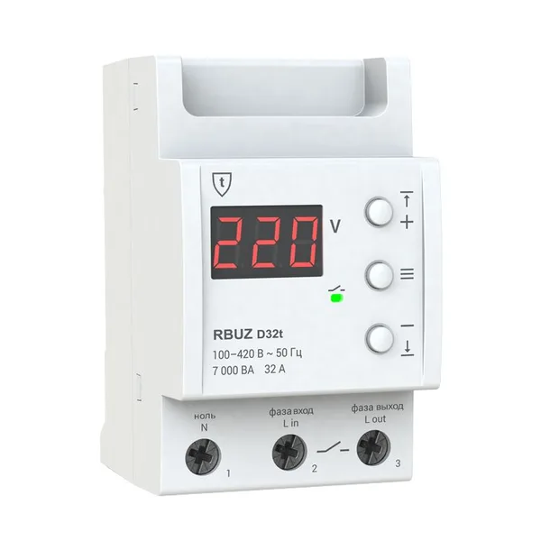 Реле напряжения 32А на DIN-рейку 1 ф.230V с термозащитой RBUZ