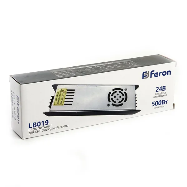 Блок питания для светодиодной ленты 500W 24V (драйвер), LB019 Feron — фото 2