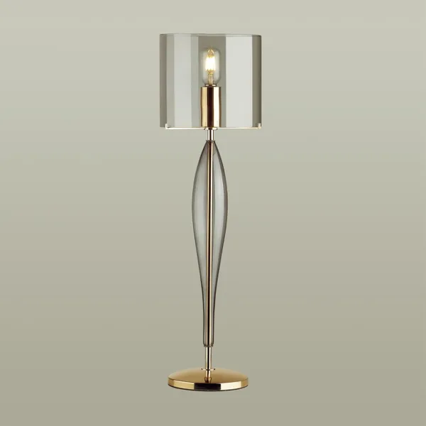 Высокая Лампа E27 1*60W TOWER дымчатый/золото/стекло ODEON LIGHT — фото 3