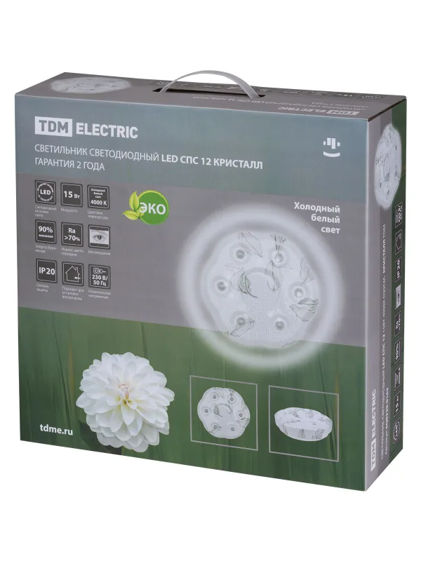Светильник светодиодный LED СПС 12 15Вт 4000К D35см, Кристалл TDM — фото 7