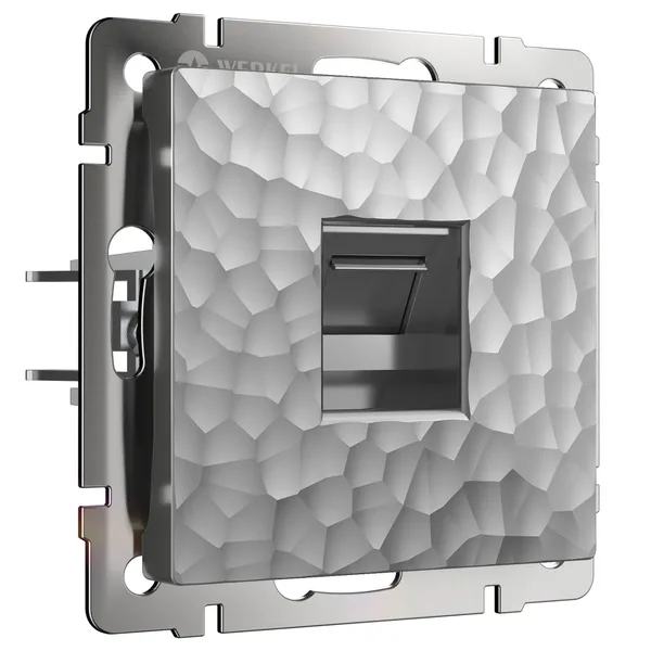 Hammer Механизм розетки без лицевой панели СУ Ethernet RJ-45 . серебряный IP20 Werkel — фото 2