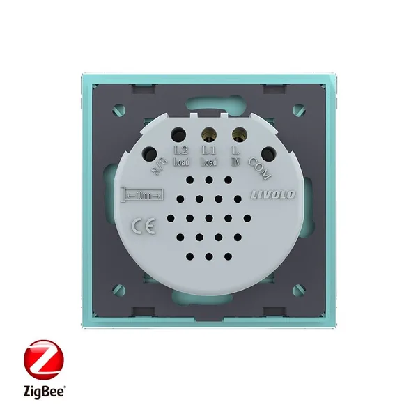 Сенсорный выключатель ZigBee (Wi-Fi) 1 клавиша 1 пост Зеленый Livolo — фото 4