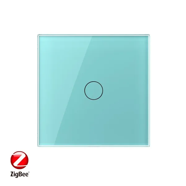 Сенсорный выключатель ZigBee (Wi-Fi) 1 клавиша 1 пост Зеленый Livolo — фото 2