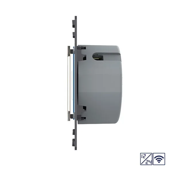 Одноклавишный сенсорный выключатель Quadro 12/24В с радиоупр., цвет золотой (механизм) Livolo — фото 3