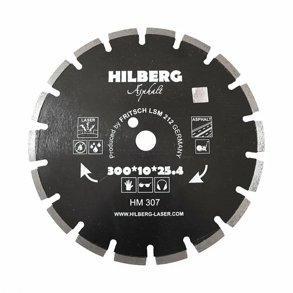 Диск алмазный отрезной 300*25,4*12 Hard Materials Лазер асфальт HM307 Hilberg — фото 2