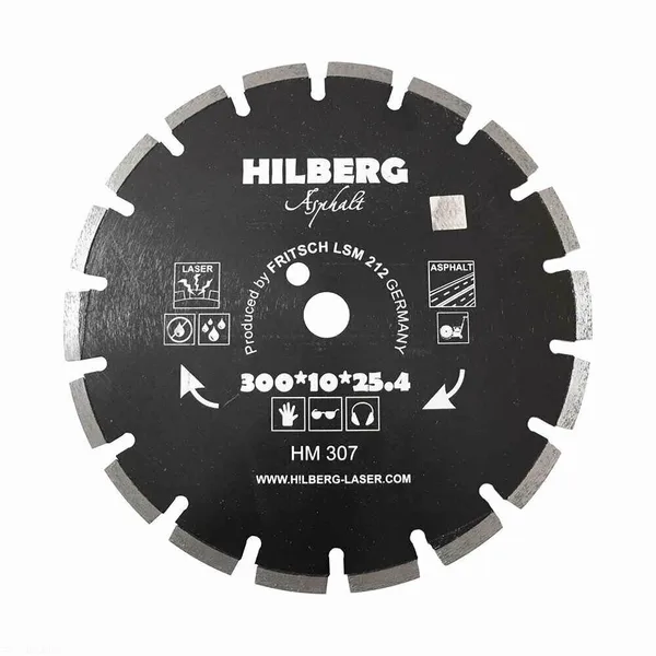 Диск алмазный отрезной 300*25,4*12 Hard Materials Лазер асфальт HM307 Hilberg — фото 3