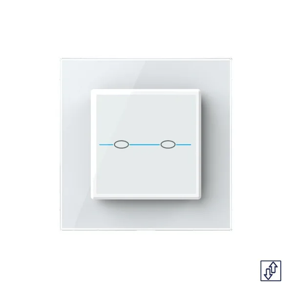 Сенсорный выключатель для жалюзи Quadro 2 клавиши 1 модуль Белый Livolo — фото 2