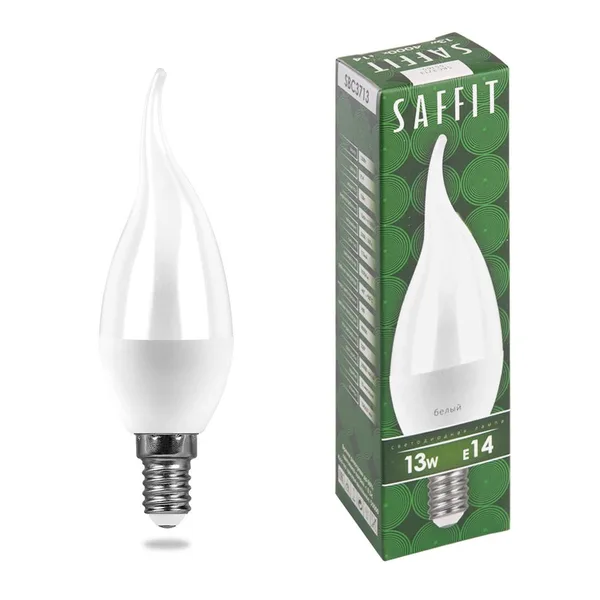 Лампа светодиодная SAFFIT SBC3713 Свеча на ветру E14 13W 4000K Feron