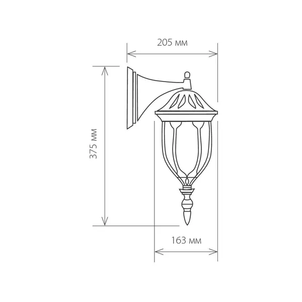 Уличный настенный светильник 1*E27 черное золото IP44 (a034303) Elektrostandard — фото 2