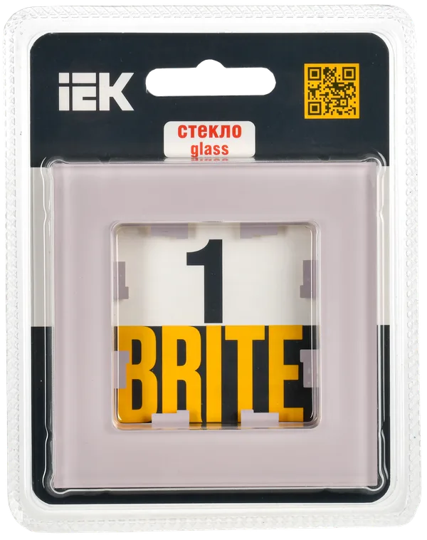 BRITE Рамка 1-мест. РУ-1-2-Бр стекло розовый матовый IEK — фото 2