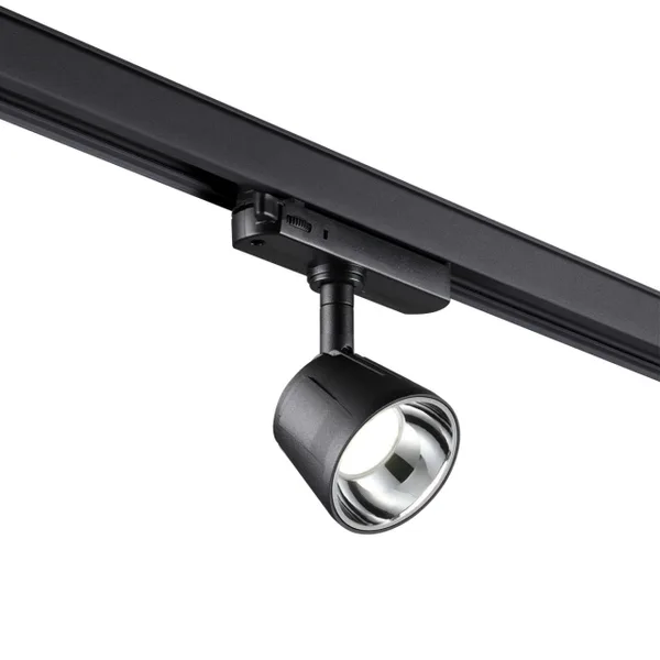 Трехфазный трековый св/д св-к IP20 LED 4000K 10W 100-265V черный/хром KNOF NOVOTECH — фото 3