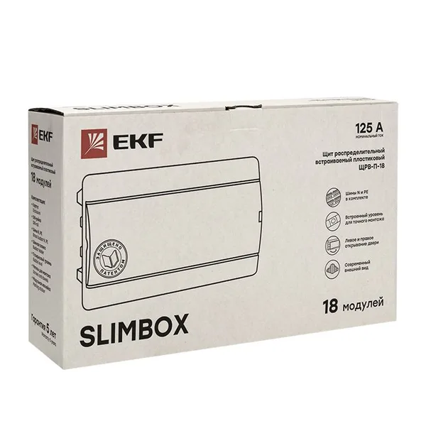 Щит распределительный ЩРВ-П-18 "SlimBox" белая дверца IP41 PROxima EKF — фото 3