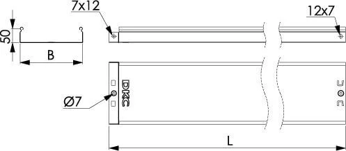 Лоток 100х50 L3000, горячеоцинкованный DKC — фото 2