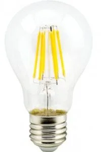 Лампа светодиодная LED А60 прозрачная 10 Вт Е27 6500К филамент (нитевидная) ECOLA