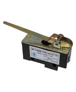 Микровыключатель МП 2106М УХЛ3 исп.01.1А, 2-х пол., 10А, 660В, 1з+1р, рычаг, базовый, винт Электротехник
