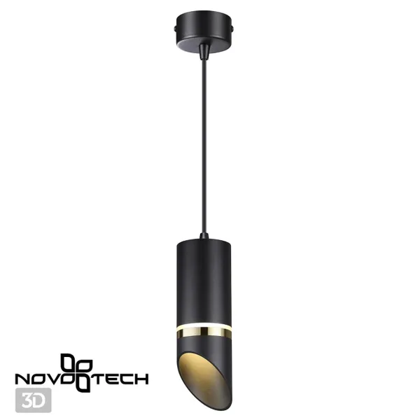 Св-к накл.IP20 GU10 9W 220V DELTA черный/золото NOVOTECH — фото 3