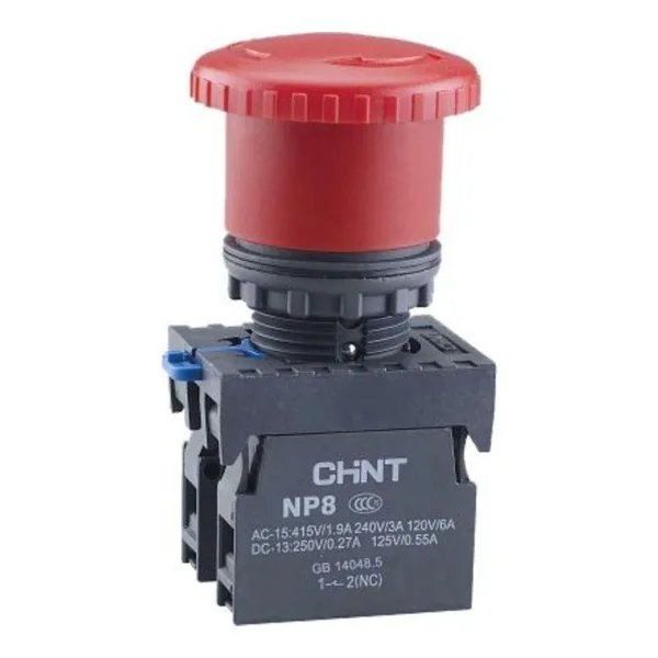 Кнопка упр. "Грибок" Φ40мм NP8-11ZS/14 фикс., красн., 1НО+1НЗ, IP65 (R) CHINT