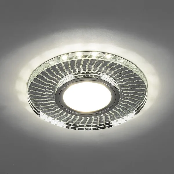 Светильник встраиваемый с LED подсветкой Feron CD979 потолочный MR16 G5.3 прозрачный, хром — фото 2