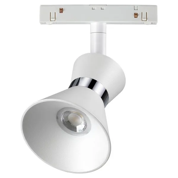 Трековый св-ник для низков.шинопровода IP20 LED 4000K 10W 48V FLUM белый/хром C NOVOTECH