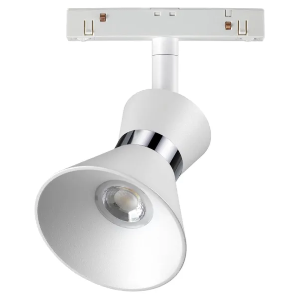 Трековый св-ник для низков.шинопровода IP20 LED 4000K 10W 48V FLUM белый/хром C NOVOTECH — фото 2