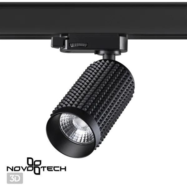 Трехфазный трековый св/д cветильник IP20 LED 4000K 12W 220V MAIS LED черный NOVOTECH — фото 3