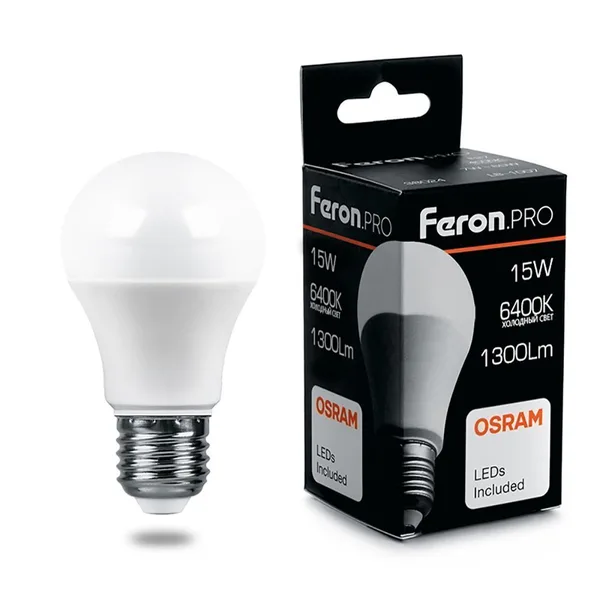 Лампа светодиодная Feron.PRO LB-1015 Шар E27 15W 6400K — фото 2