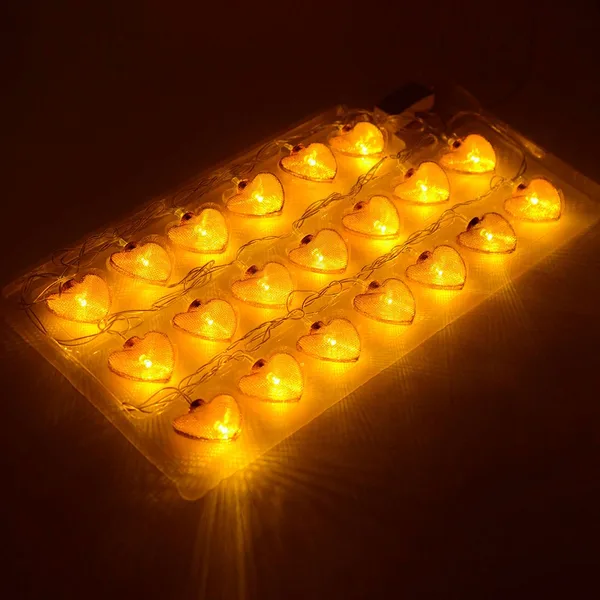 15-62 Гирлянда светодиодная "Сердце", 220V, 4 м, 20 ламп, золото/хром Apeyron