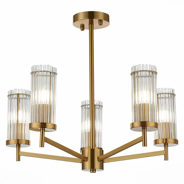 Люстра потолочная Латунь/Прозрачный E14 5*60Вт SL1233.302.05 ST LUCE