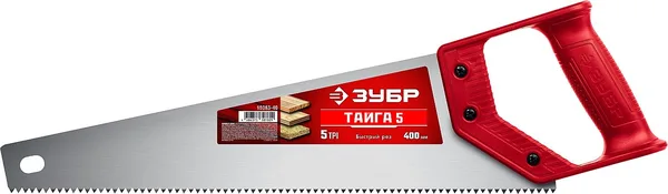 Ножовка для быстрого реза "ТАЙГА-5" 400 мм, 5 TPI, быстрый рез поперек волокон, для крупных и средних заготовок, ЗУБР — фото 2