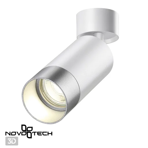 Св-к накл.IP20 GU10 9W 220V SLIM белый/серебро B NOVOTECH — фото 2