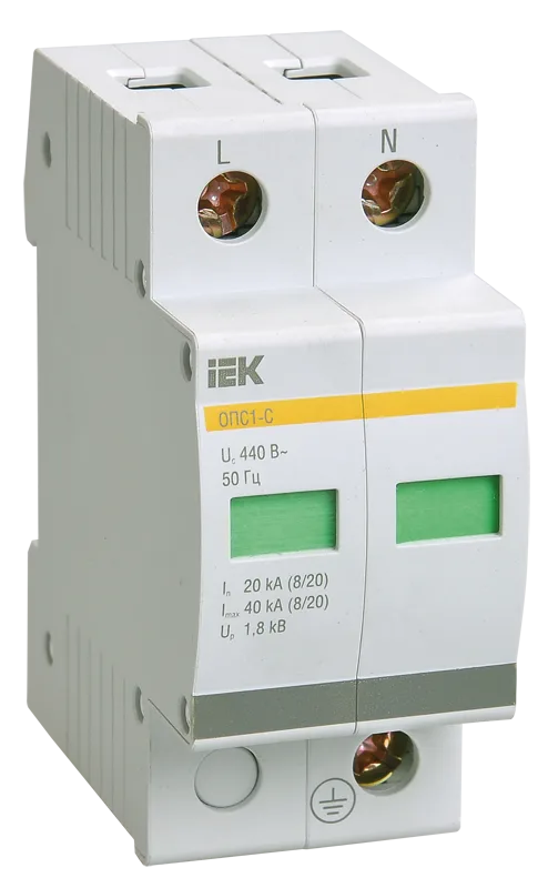 Ограничитель импульсных перенапряжений ОПС1-C 2P 20/40кА 400B IEK