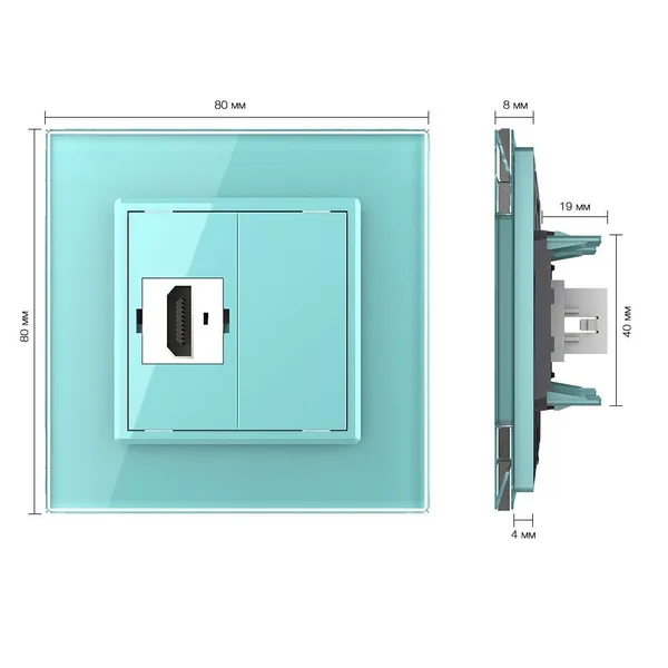 Розетка HDMI Зеленая Livolo — фото 5