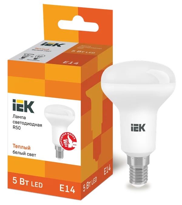 Лампа светодиодная R50 рефлектор 5Вт 230В 3000К E14 IEK