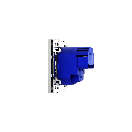 Розетка встраиваемая Voltum S70 с заземлением и защитными шторками, 16А, с USB, A+C, (сталь) — фото 11