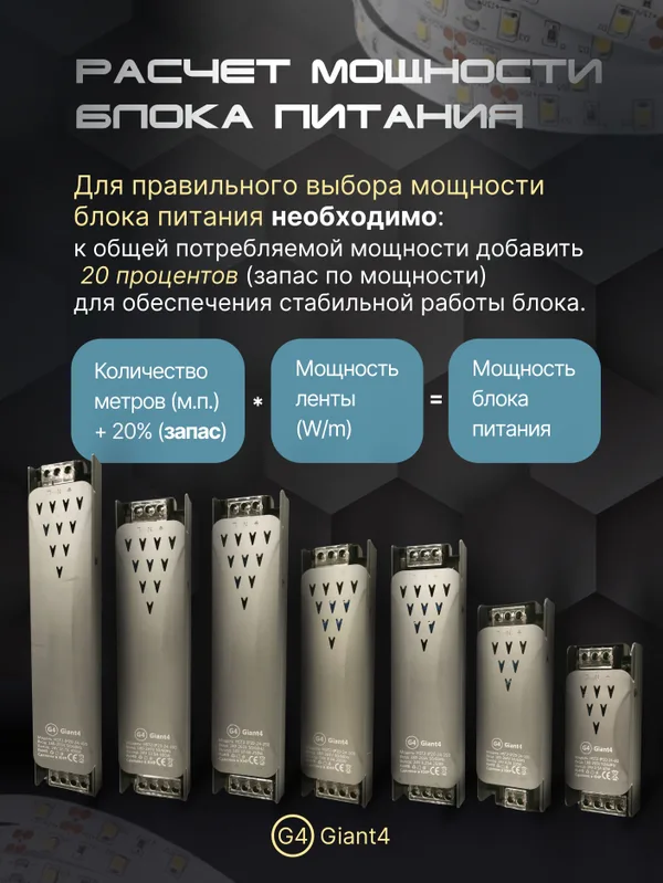 Блок питания узкий Premium 24V 400 Вт IP20 без куллера Giant4 — фото 4