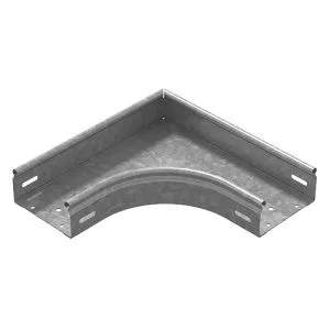 Угол плоский плавный универсальный 90 град. к лотку 150х50, толщ. 1,2 мм, гор. цинк Ostec — фото 2