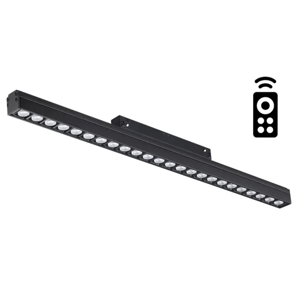 Трековый св-к димм.с ДУ,со сменой цв.темп.IP20 LED 3000~6500К 24W 48V черный FLUM C NOVOTECH
