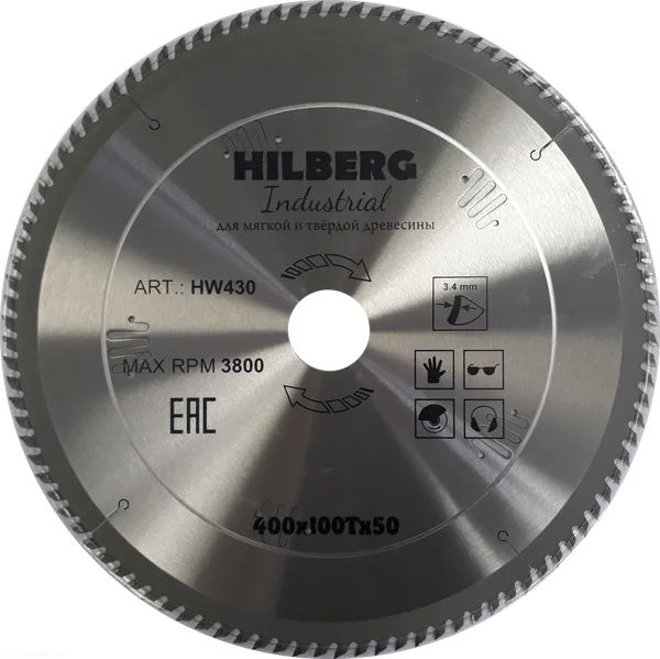 Диск пильный Industrial Дерево 400*50*100Т HW430 Hilberg