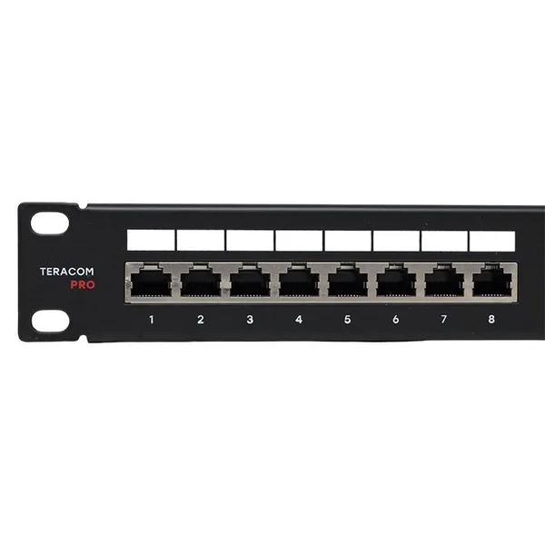 Патч-панель TERACOM PRO 19'' Cat,5E 1U полный экран STP 24 порта RJ-45 Dual IDC с органайзером EKF — фото 4
