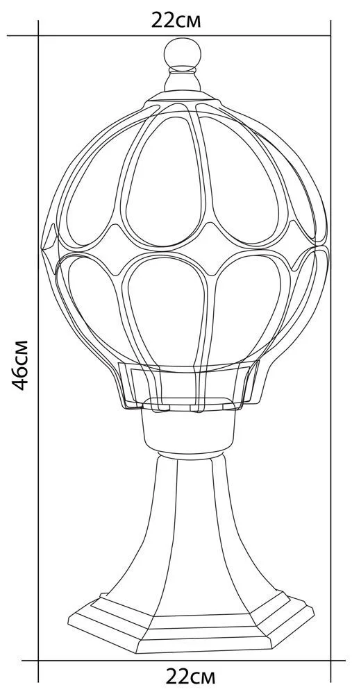 Светильник садово-парковый Feron PL3804 круглый на постамент 60W 230V E27, черное золото — фото 3
